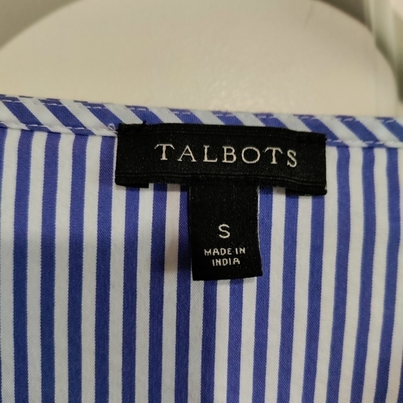 Talbot's blue and white striped tunic top size small - Picture 9 of 10
